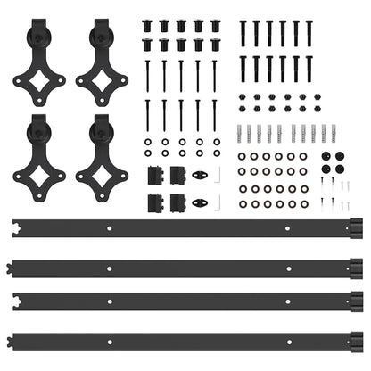 Sliding Door Hardware Kit 152,5 cm Steel Black