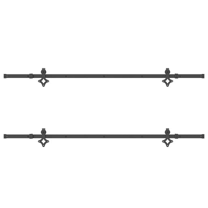 Sliding Door Hardware Kit 213,5 cm Steel Black