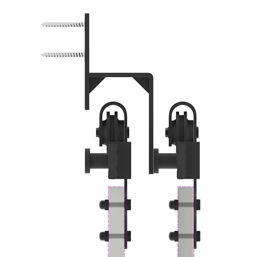 Sliding Door Hardware Kit 213,5 cm Steel Black