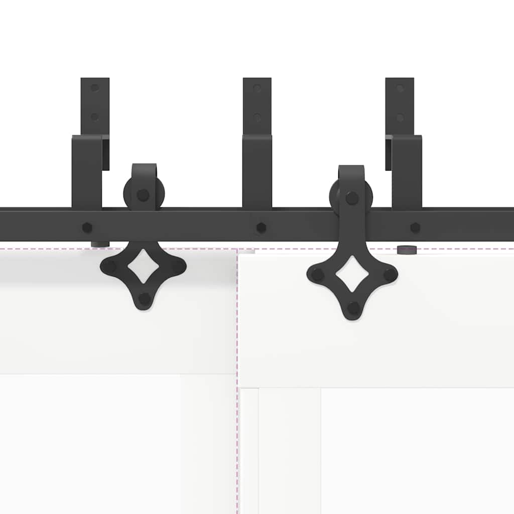 Sliding Door Hardware Kit 213,5 cm Steel Black