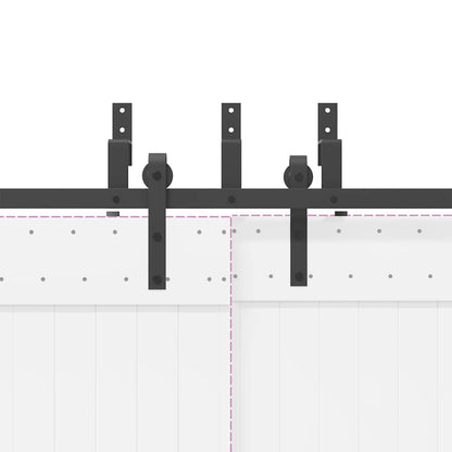 Sliding Door Hardware Kit 305 cm Steel Black
