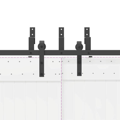 Sliding Door Hardware Kit 427 cm Steel Black