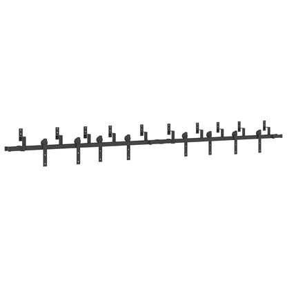 Sliding Door Hardware Kit 366 cm Steel Black