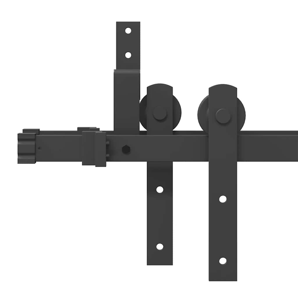Sliding Door Hardware Kit 366 cm Steel Black