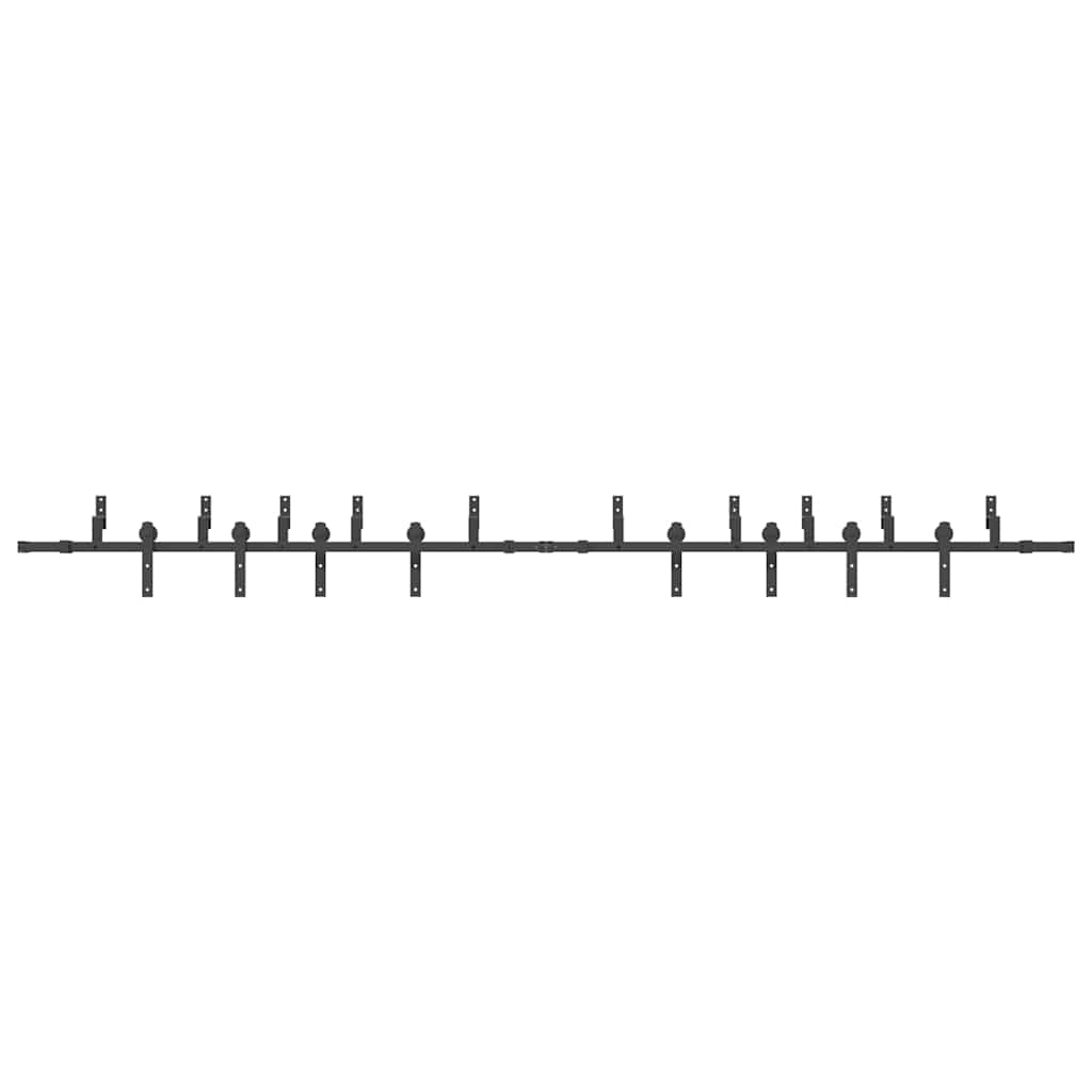 Sliding Door Hardware Kit 400 cm Steel Black