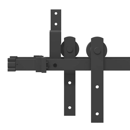 Sliding Door Hardware Kit 305 cm Steel Black