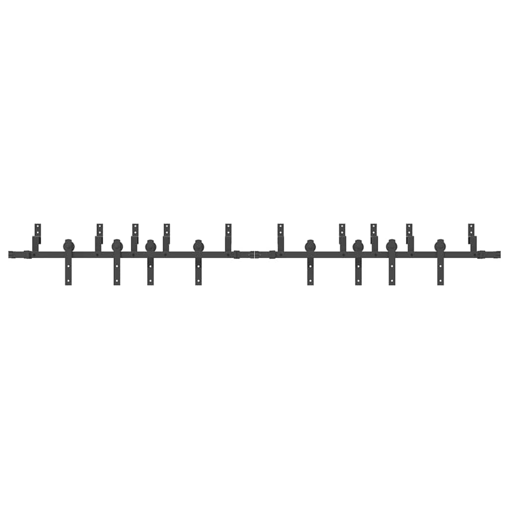 Sliding Door Hardware Kit 305 cm Steel Black