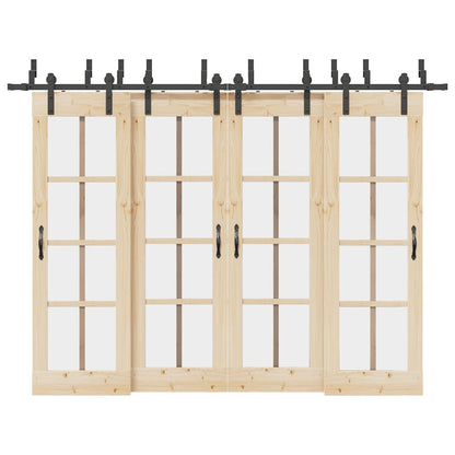 Sliding Door Hardware Kit 305 cm Steel Black