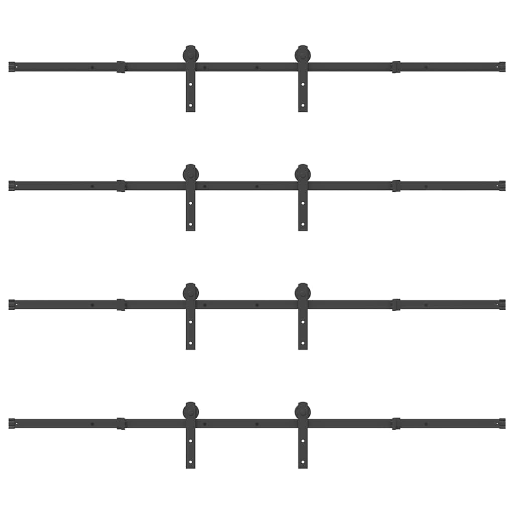 Sliding Door Hardware Kit 427 cm Steel Black