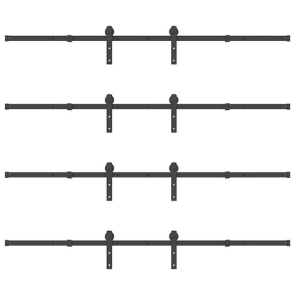 Sliding Door Hardware Kit 427 cm Steel Black