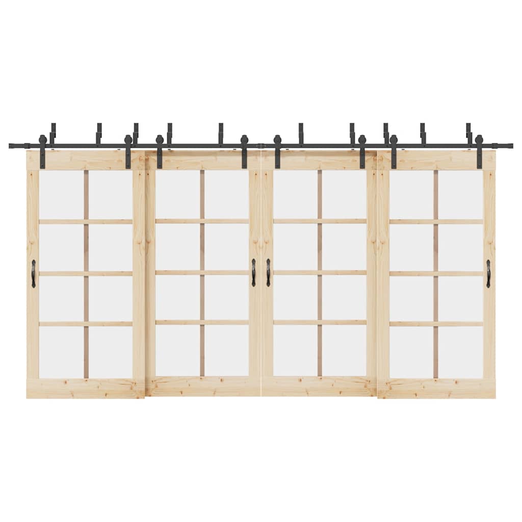 Sliding Door Hardware Kit 427 cm Steel Black