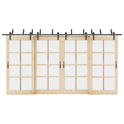 Sliding Door Hardware Kit 427 cm Steel Black