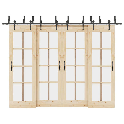 Sliding Door Hardware Kit 305 cm Steel Black