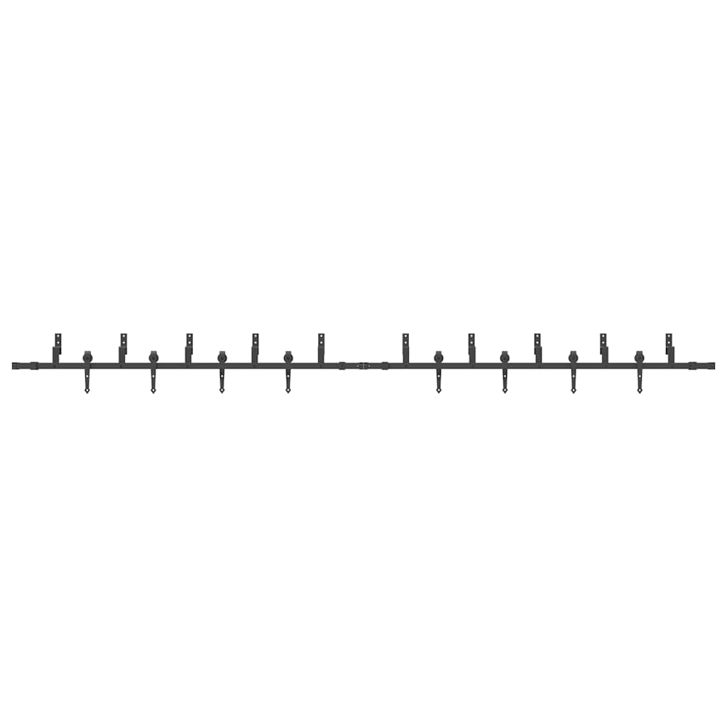 Sliding Door Hardware Kit 427 cm Steel Black