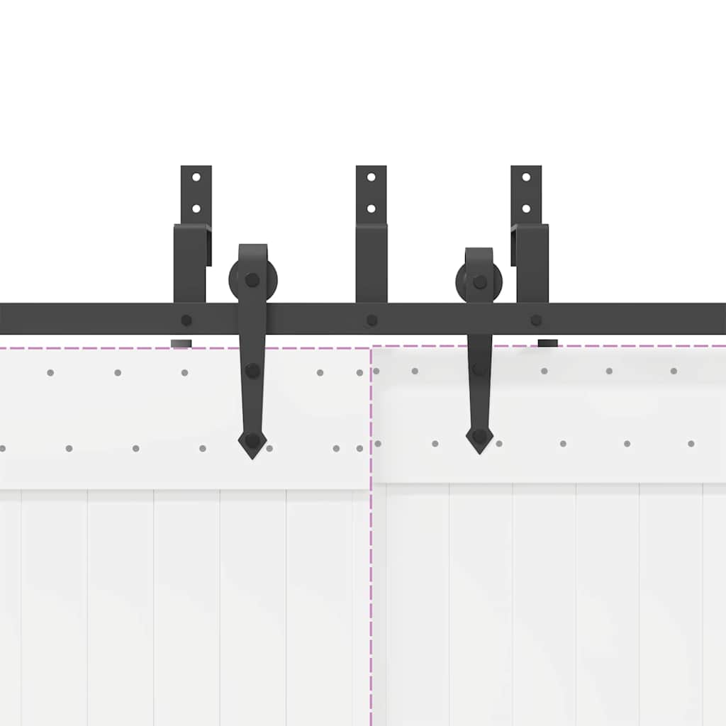 Sliding Door Hardware Kit 427 cm Steel Black