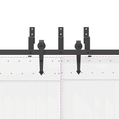 Sliding Door Hardware Kit 427 cm Steel Black