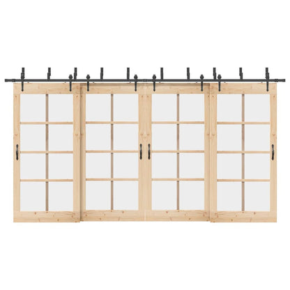 Sliding Door Hardware Kit 427 cm Steel Black