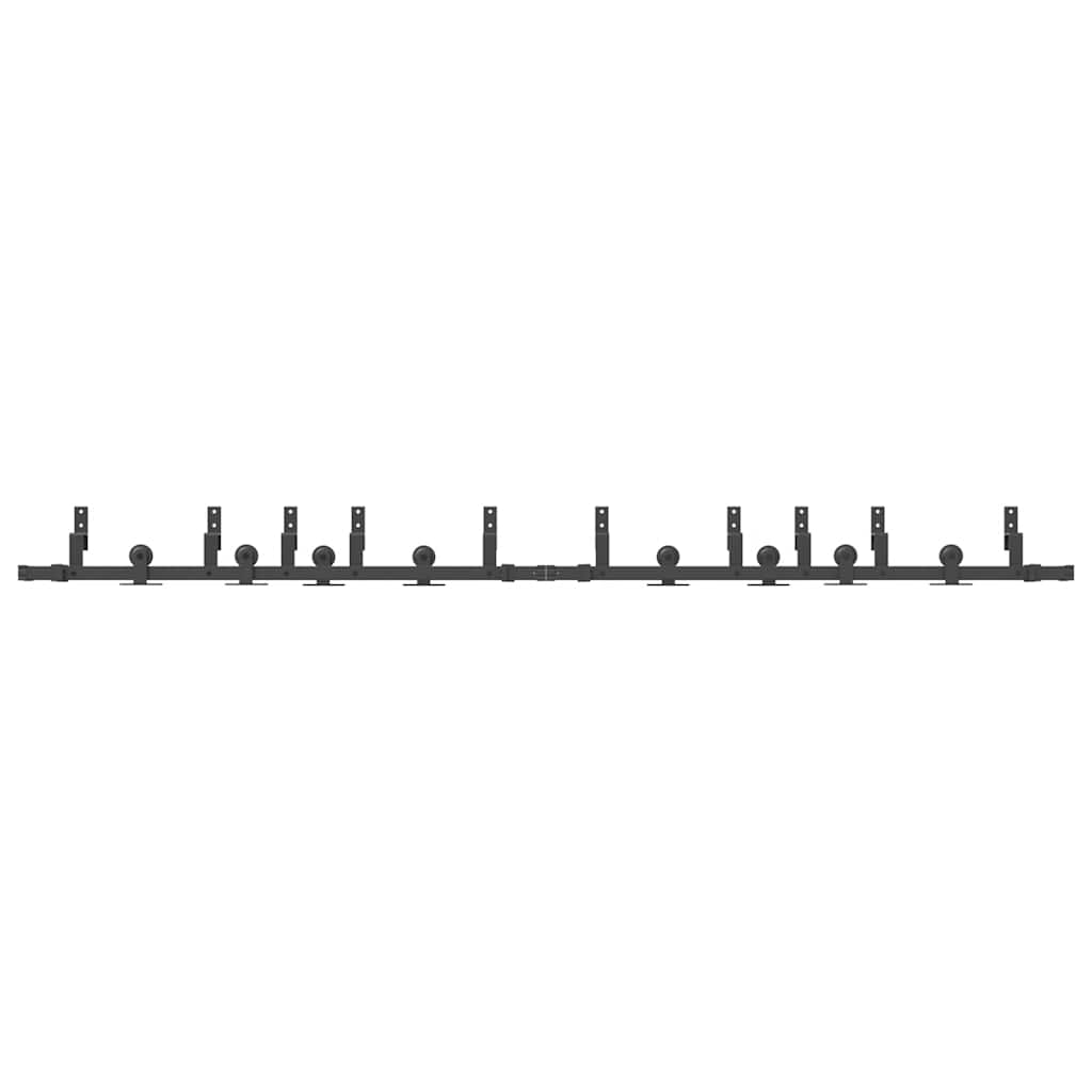 Sliding Door Hardware Kit 305 cm Steel Black
