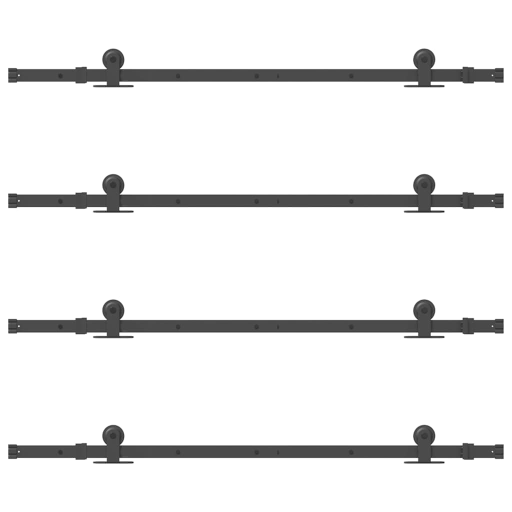 Sliding Door Hardware Kit 305 cm Steel Black