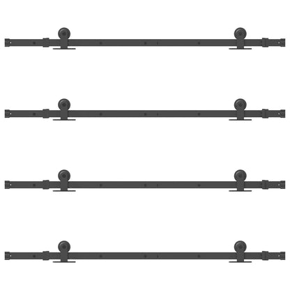 Sliding Door Hardware Kit 305 cm Steel Black