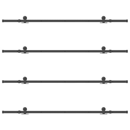Sliding Door Hardware Kit 427 cm Steel Black