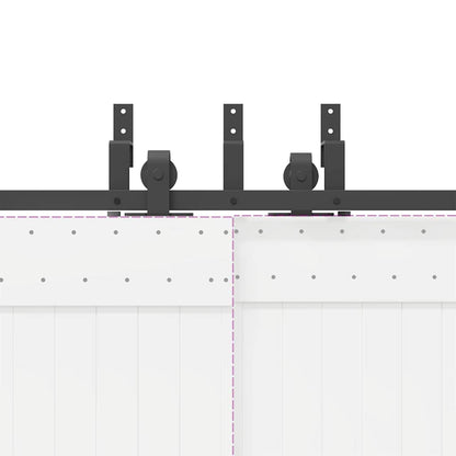 Sliding Door Hardware Kit 366 cm Steel Black