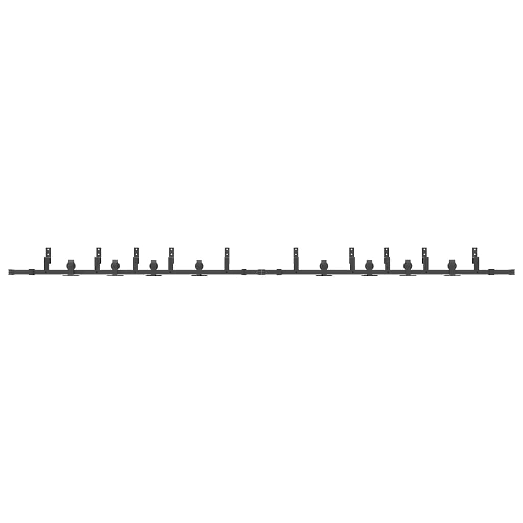 Sliding Door Hardware Kit 400 cm Steel Black