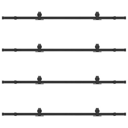 Sliding Door Hardware Kit 400 cm Steel Black
