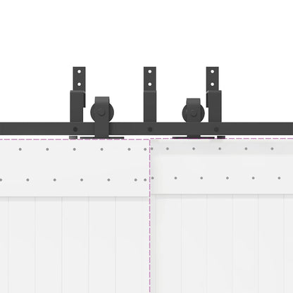 Sliding Door Hardware Kit 400 cm Steel Black