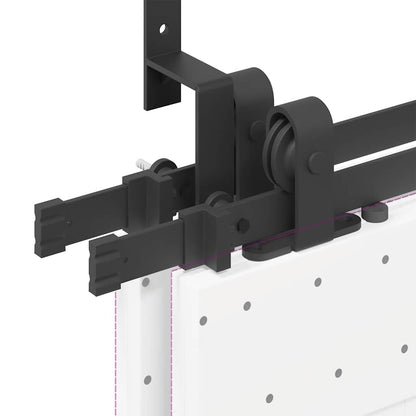 Sliding Door Hardware Kit 305 cm Steel Black