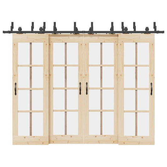 Sliding Door Hardware Kit 305 cm Steel Black