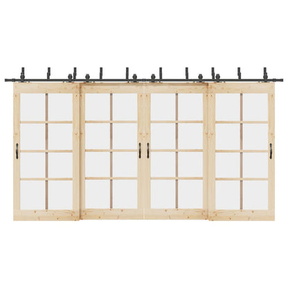 Sliding Door Hardware Kit 427 cm Steel Black