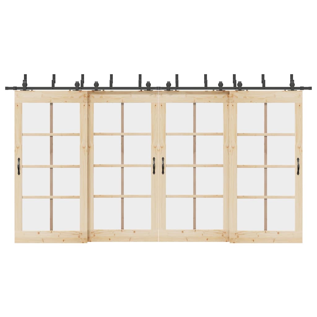 Sliding Door Hardware Kit 427 cm Steel Black