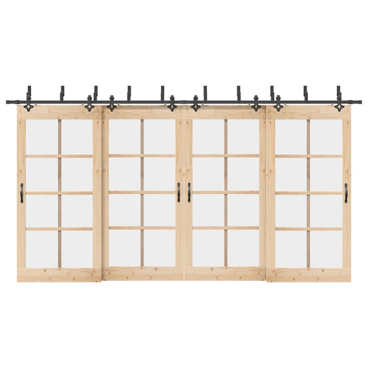 Sliding Door Hardware Kit 427 cm Steel Black