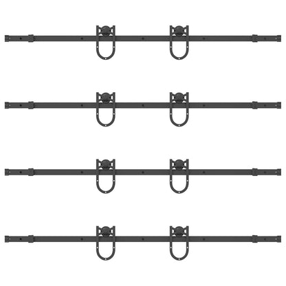 Sliding Door Hardware Kit 366 cm Steel Black