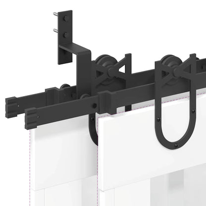 Sliding Door Hardware Kit 366 cm Steel Black