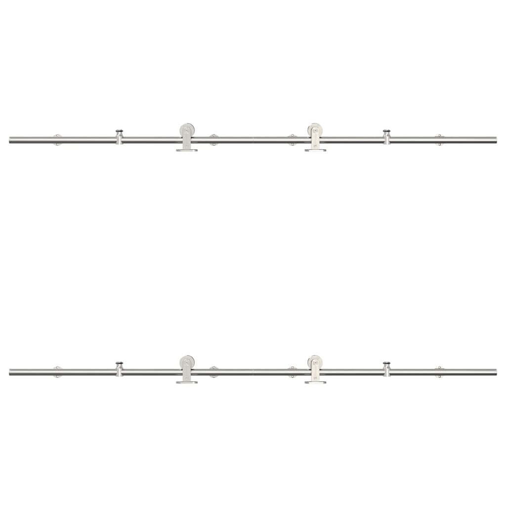 Sliding Door Hardware Kit 183 cm Stainless Steel Silver