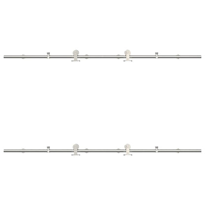 Sliding Door Hardware Kit 183 cm Stainless Steel Silver