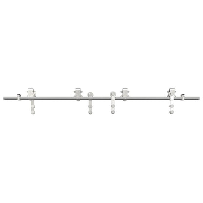 Sliding Door Hardware Kit 183 cm Stainless Steel Silver