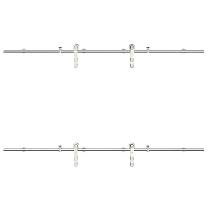 Sliding Door Hardware Kit 183 cm Stainless Steel Silver