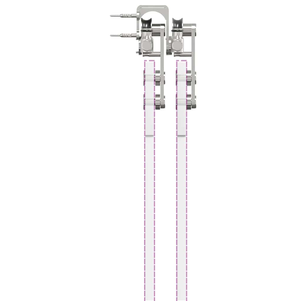 Sliding Door Hardware Kit 183 cm Stainless Steel Silver