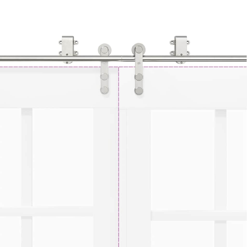 Sliding Door Hardware Kit 183 cm Stainless Steel Silver