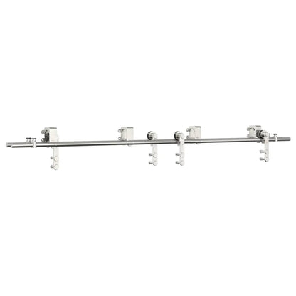 Sliding Door Hardware Kit 200 cm Stainless Steel Silver