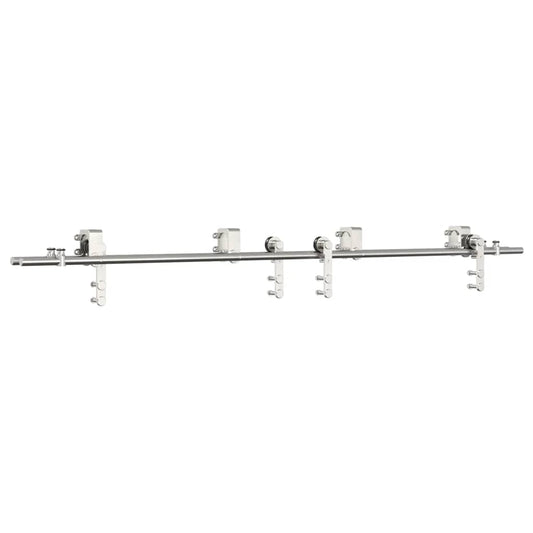 Sliding Door Hardware Kit 200 cm Stainless Steel Silver