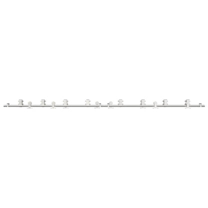 Sliding Door Hardware Kit 366 cm Stainless Steel Silver
