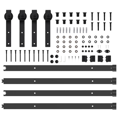 Sliding Door Hardware Kit 305 cm Steel Black