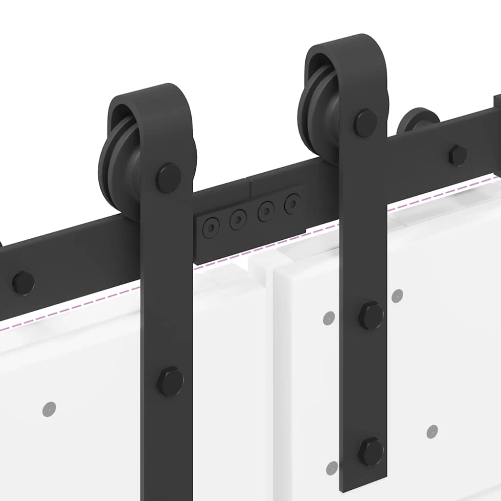 Sliding Door Hardware Kit 305 cm Steel Black