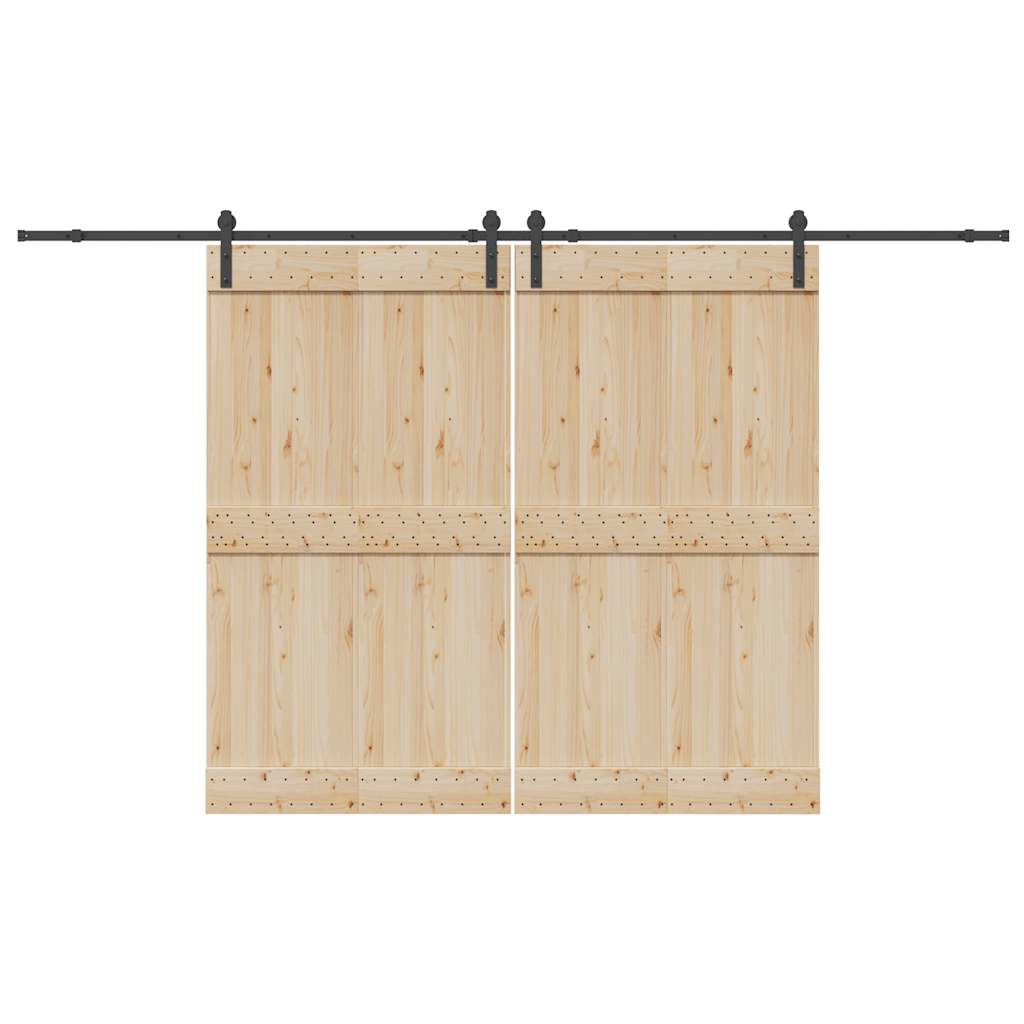 Sliding Door Hardware Kit 366 cm Steel Black