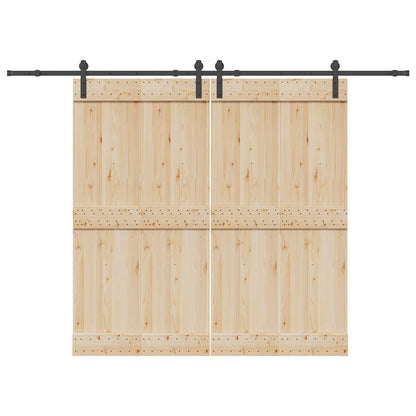 Sliding Door Hardware Kit 305 cm Steel Black