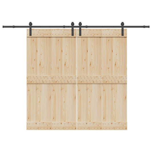 Sliding Door Hardware Kit 305 cm Steel Black